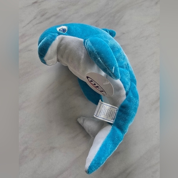 DFI Toy Blue White Baby Shark Ocean Sea Plush Stuffed Animal Dolphin - Picture 2 of 5